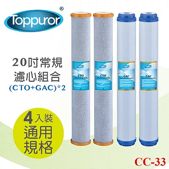 【Toppuror 泰浦樂】20吋常規 濾心組合CTOx2+GACx2(CC-33)