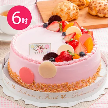 【樂活e棧】父親節造型蛋糕-初戀圓舞曲蛋糕(6吋/顆,共2顆)水果x布丁