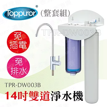 【泰浦樂 Toppuror】14吋雙道生飲淨水機(整套組)TPR-DW003B