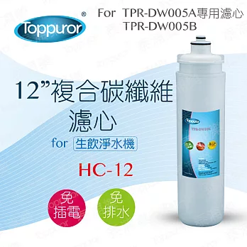 【泰浦樂 Toppuror】12吋複合碳纖維濾心for TPR-DW005A&B (HC-12)