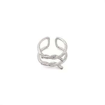 Snatch 小雙結雙層戒指 - 銀 / Double Tie Layer Ring - Silver