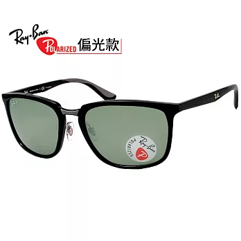 【RayBan 雷朋】4303-601/9A偏光太陽眼鏡 個性百搭方框(#黑框綠鏡面)