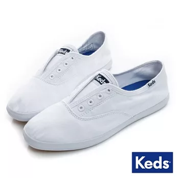 KEDS -CHILLAX 經典水洗斜紋休閒鞋-白 US6白