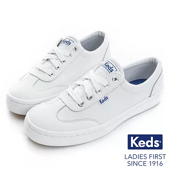 KEDS -TOURNAMENT 時尚皮革休閒鞋-白 US7.5白