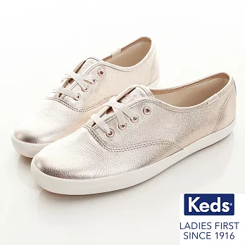 KEDS -Keds x kate spade聯名款-閃耀皮革休閒鞋-金屬粉 US7.5金屬粉