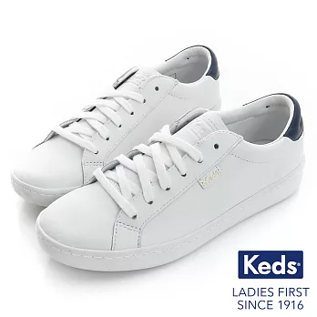 KEDS - ACE 時尚皮革休閒鞋-白/藍US7白/藍