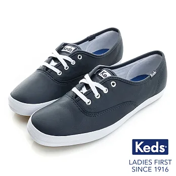 KEDS -CHAMPION 品牌經典皮革休閒鞋-海軍藍US5.5海軍藍