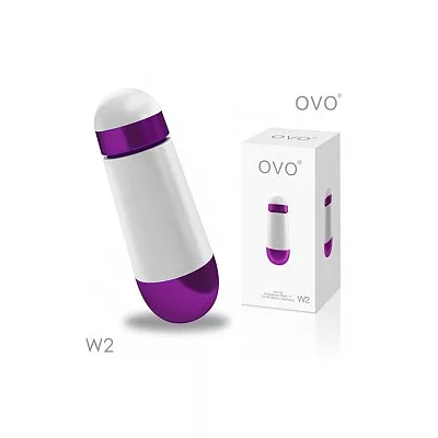 德國OVO-W2 子彈造型 5段變頻 精品 震動按摩器-白紫色