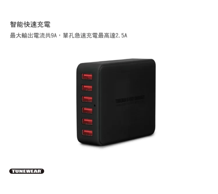 體驗心得 Tunewear 6孔usb 9a充電器 Ipad Iphone 手機等裝置 紅色 網友推薦達人使用心得 隨意窩xuite日誌