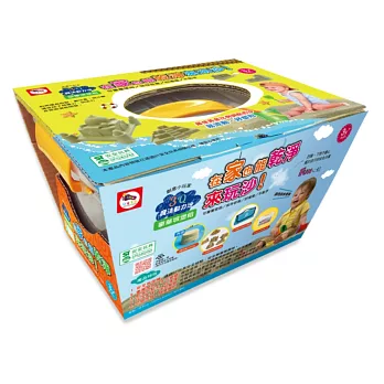 創意小玩家/3Q魔法動力沙:豪華城堡組(內附3Q魔法動力沙-原色3KG+城堡模具六件組+手提攜帶式多用途沙灘墊+收納箱)