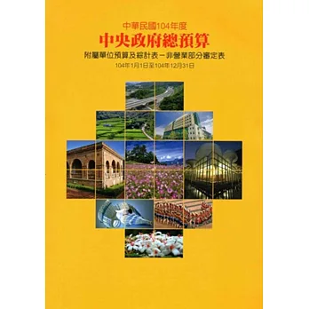 中央政府總預算附屬單位預算及綜計表:非營業部分審定表104年