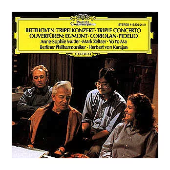 Beethoven: Triple Concerto, Ouverturen, Egmont, Coriolan, Fidelio / Mutter, Zeltser, Ma, Karajan