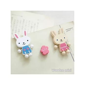 《Wooden mini》和風強力造型磁鐵組-兔子