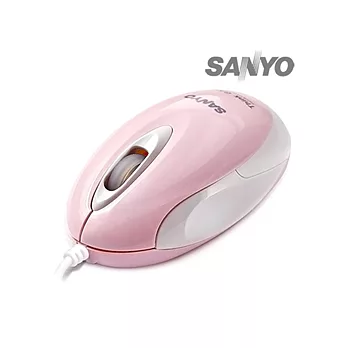 SANYO三洋日系USB有線光學鼠(櫻花粉)