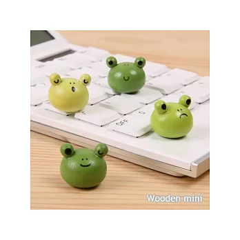 《Wooden mini》和風木製超立體大頭磁貼(4小入)。青蛙