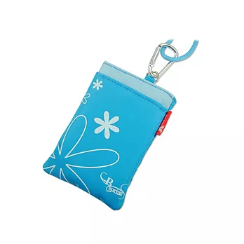Bspring塗鴉雙口袋手機包-藍色小花