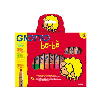 【義大利 GIOTTO】可洗式寶寶木質蠟筆(12色)