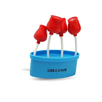 鬱金香 USB 2.0 4PORT HUB 集線器(藍色)
