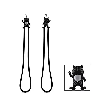 BONE/ 威風虎年,老虎矽膠防刮吊繩-黑色黃