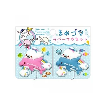 San-X小海豹海洋系列留言磁鐵-騎海豚