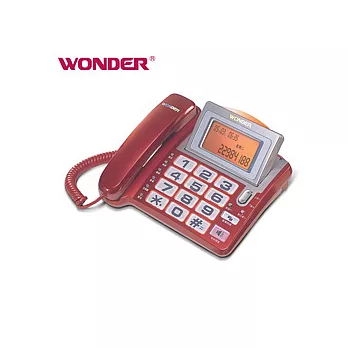 旺德 來電顯示型大字鍵電話_紅 (WD-2002)