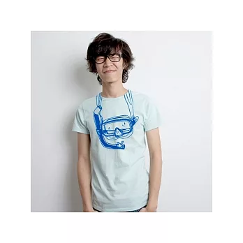 *so that’s me* 潛水鏡 圓領 蜜桃棉 男T 水綠色 M