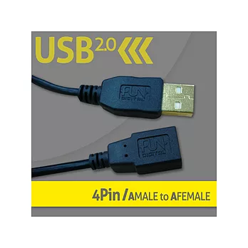 USB2.0傳輸線-A公對A母1.8M(黑)黑色