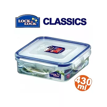 『HPL-852』樂扣微波正方型保鮮盒 (430ml)