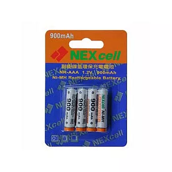 NEXcell耐能 4號充電電池900mAh四顆(台灣製造)