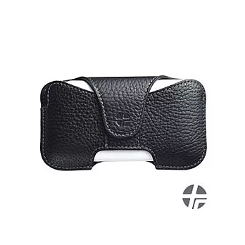 TREXTA VESTA iPhone4 / 3GS 真皮攜帶皮套附皮帶環及捲線器-經典黑黑色