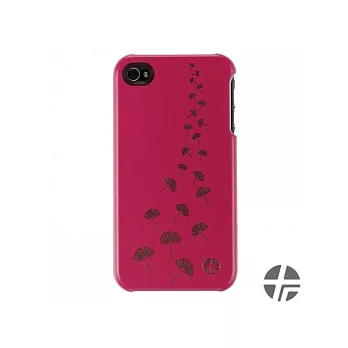 Trexta Snap on Nature蒲公英系列 -iPhone4 土耳其時尚精品真皮背蓋式保護殼附螢幕保護貼-桃紅