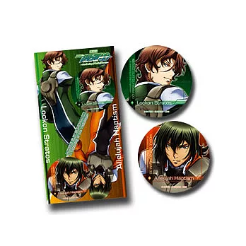 鋼彈00劇場版徽章(洛克昂&阿雷路亞)