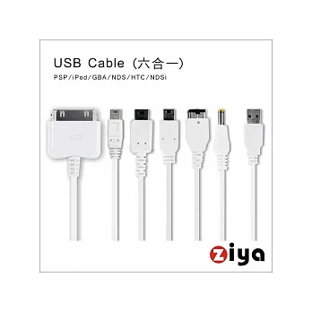 iPhone/PSP/NDSLNDSi USB線 (6in1 充電線-白色)