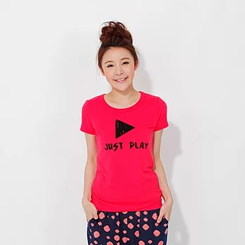 *so that’s me*Just Play 圓領 蜜桃棉 女T 短袖 桃紅色 XL