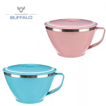 牛頭牌二重隔熱粉彩杯碗(兩入)