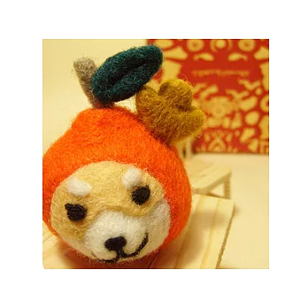 <雙手牌>大吉大利柴犬羊毛氈材料包(桔紅)