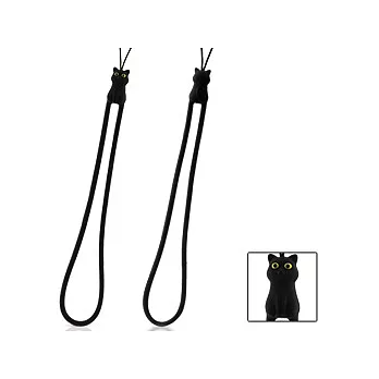 BONE / 優雅貓造型彈力吊繩 Cat Strap-黑色