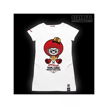 STAYREAL French Fries Mouse T 薯條小鼠T-白色-紫標長版S號