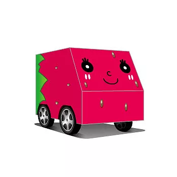 DIY紙會跑水果車:可愛小草莓