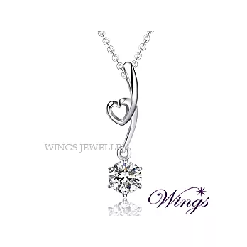 Wings 交心 925純銀 八心八箭方晶鋯石項鍊 NW096