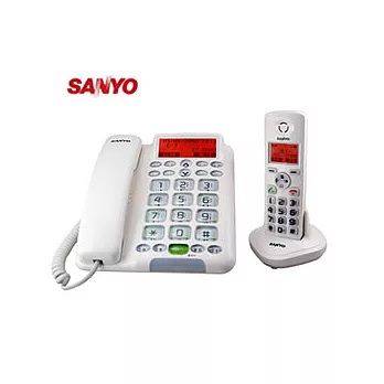三洋 SANYO DECT中文顯示/聽筒增音 數位長距離子母機無線電話_DCT-9951[珍珠白]