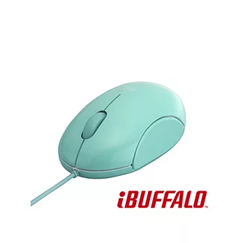 Buffalo 青春逗 藍光LED 有線滑鼠(淡綠)