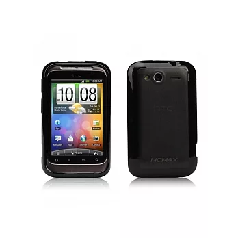 【MOMAX】HTC Wildfire S 軟硬雙色保護套(透黑底黑邊)