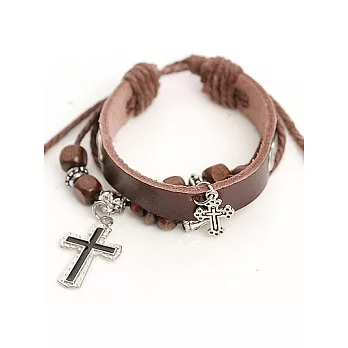 A+ accessories 信仰-中性款牛皮拉繩手環