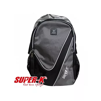 【Party World】《SUPER-K》休閒運動背包BS0847-黑/灰☆加厚透氣背墊