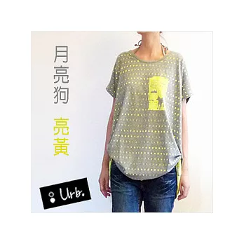:Urb.【月亮狗的旅行】女/灰(黃月亮)/多穿法綁繩款/F