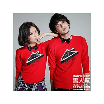 【男人幫】T5477*自創品牌【箭頭長袖T恤】紅色2號