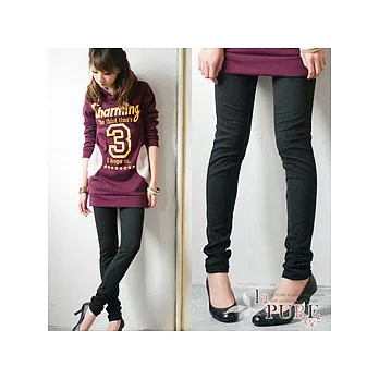 【la PURE】日本加長版!顯瘦12分丈磨毛內搭褲(黑)