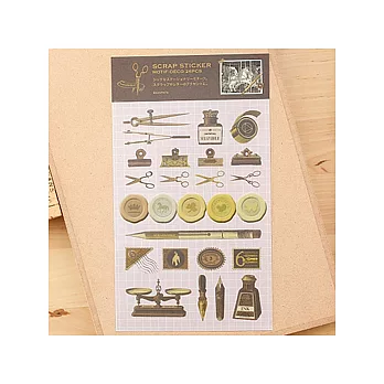 MARK’S 復古文具貼紙(金色系)