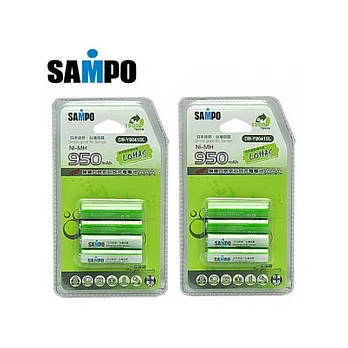 SAMPO 4號低自放充電電池AAA950mAh*8入